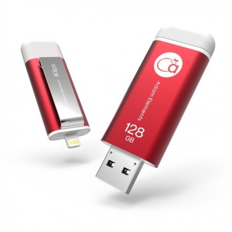 USB ključek 128GB Adam Elements iKlips, lightning, INFD128GIKLIPS-RD3.0
