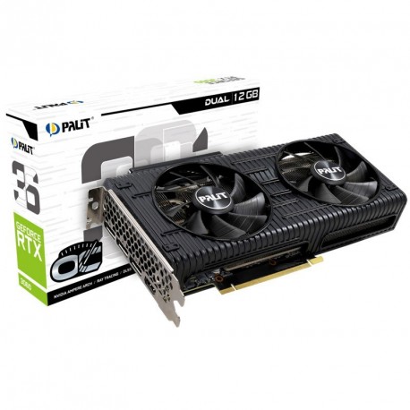 Grafična kartica PALIT GeForce RTX 3060 Dual OC 12GB, NE63060T19K9-190AD