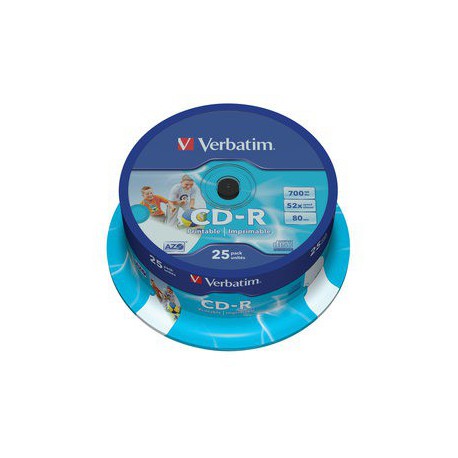 Mediji CD-R 700MB 52x Verbatim InkJet Spindle-25, ID (43439)