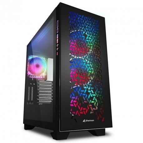 Ohišje SHARKOON ELITE SHARK CA300H RGB, okno, črn