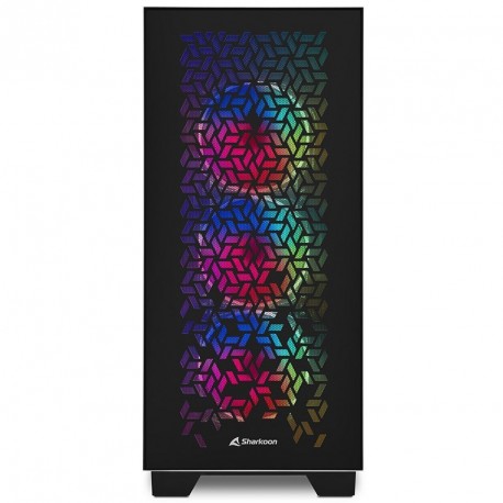 Ohišje SHARKOON ELITE SHARK CA300H RGB, okno, črn