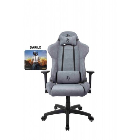 Gaming stol Arozzi Torretta mehka tkanina - siva bundle + podlaga za miško