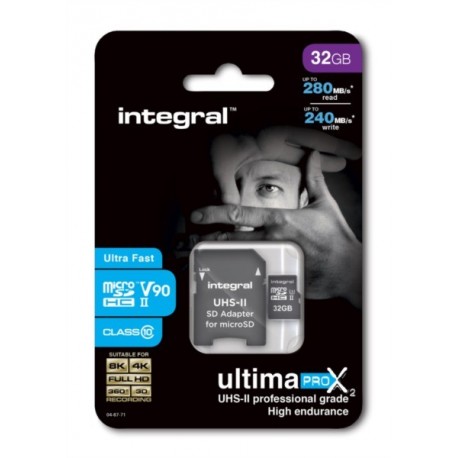 Spominska kartica Integral 32GB microSDHC + SD adapter