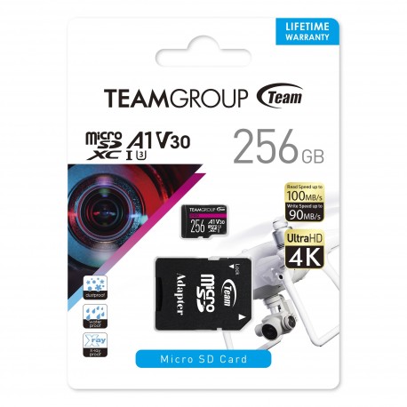 Spominska kartica Teamgroup PRO V30 256GB MicroSDXC UHS-I U3 100MB/s