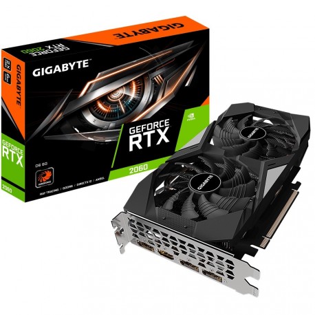 Grafična kartica GIGABYTE GeForce RTX 2060 D6 6GB, GV-N2060D6-6GD