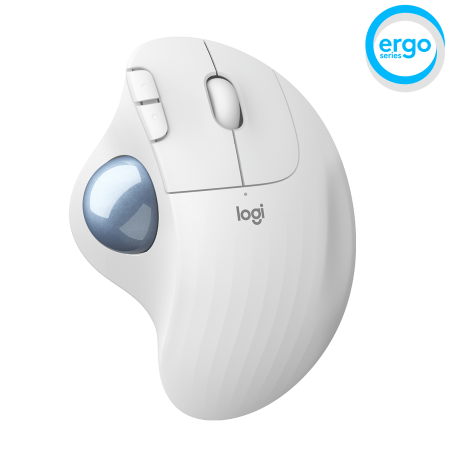 Miška Logitech ERGO M575 Wireless Trackball, Bluetooth, bela