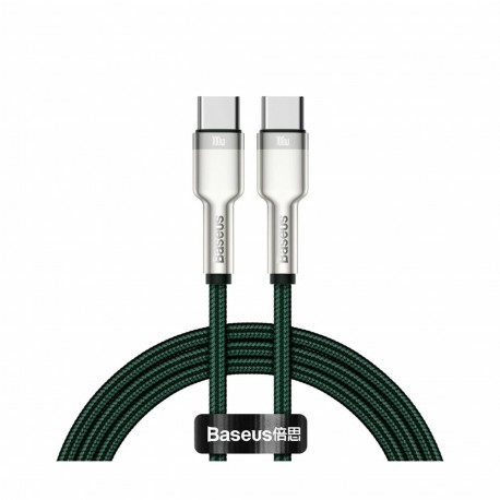 Kabel USB C-C 1m 100W 20V5A Cafule Metal zelen pleten Baseus 8519241