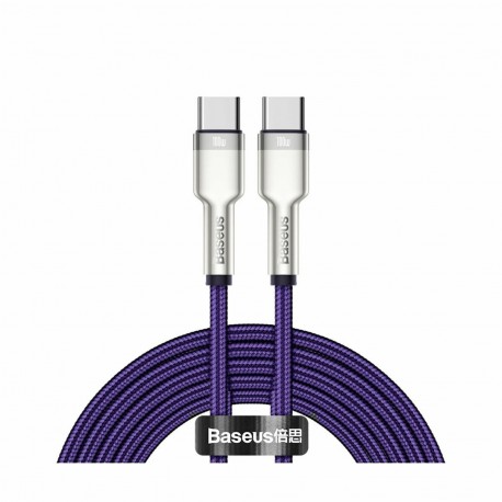 Kabel USB C-C 2m 100W 20V5A Cafule Metal vijoličen pleten Baseus 8519244