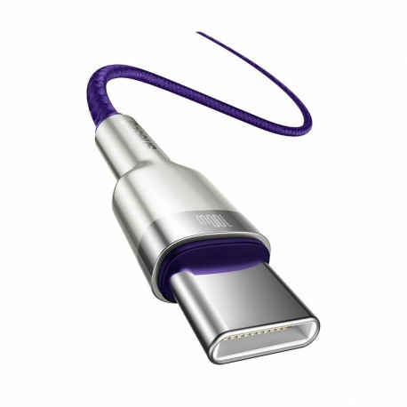 Kabel USB C-C 2m 100W 20V5A Cafule Metal vijoličen pleten Baseus 8519244