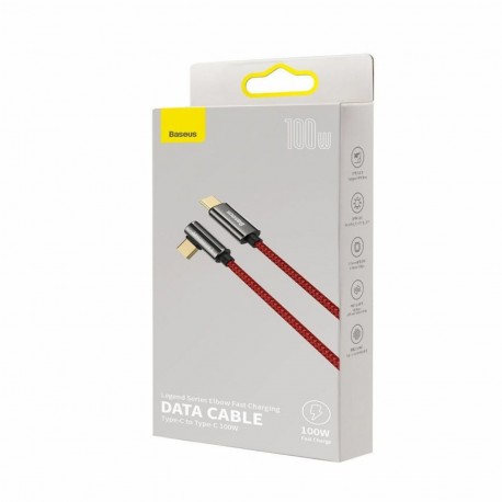 Kabel USB C-C 2m 100W 20V5A Legend rdeč pleten kotni Baseus 8519256