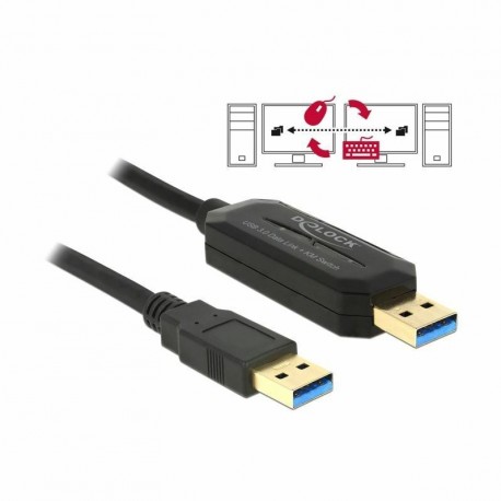 Kabel USB 3.0 A-A  Data-Link 1,5m črn Delock 8519137