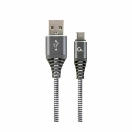 Kabel USB 2.0 A-C 2m bombažna zaščita siv Cablexpert 8519216