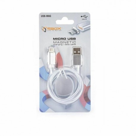 Kabel USB A-B mikro  1m magnetni srebrn SBOX 8519150