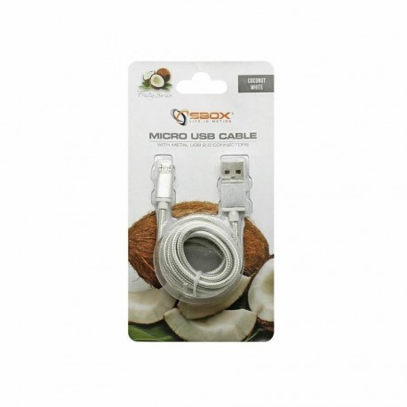 Kabel USB A-B mikro 1,5m SBOX bombažna zaščita, srebrn 8519116