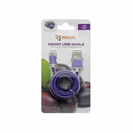 Kabel USB A-B mikro 1,5m SBOX bombažna zaščita, vijola 8519121