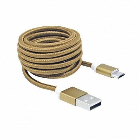 Kabel USB A-B mikro 1,5m SBOX bombažna zaščita, zlat 8519119