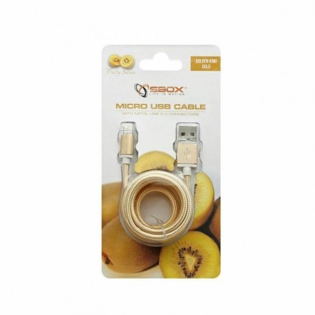 Kabel USB A-B mikro 1,5m SBOX bombažna zaščita, zlat 8519119