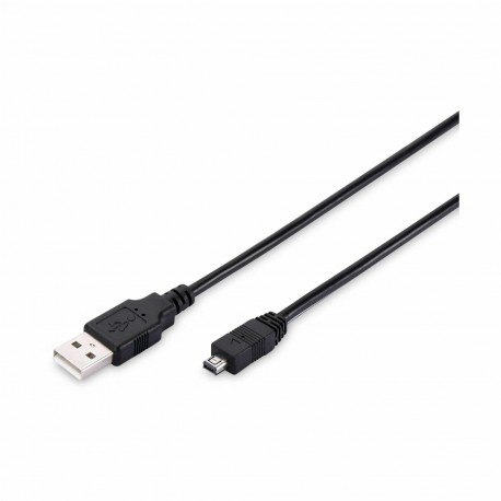 Kabel USB A-B mini 4pin 1,8m Digitus črn 8536014