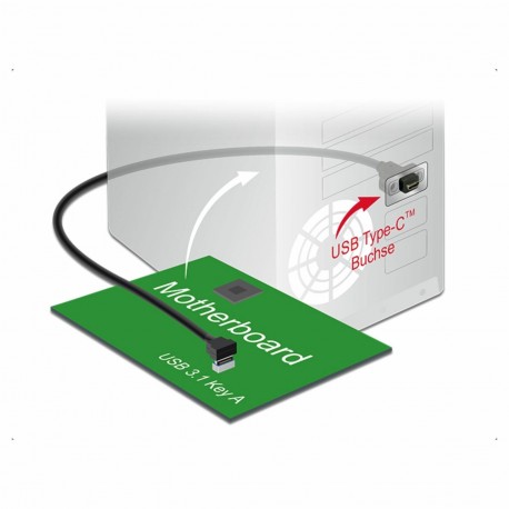 Kabel USB 3.1 Tip C - 20pin 0,45m za matično ploščo Delock 8519204