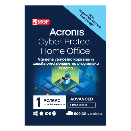 Acronis True Image Advanced, 1 računalnik, 500GB Cloud, 1 letna
