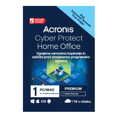 Acronis Cyber Protect Home Office Premium, 1 računalnik, 1TB Cloud, 1 letna