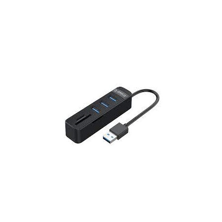 USB hub s 3 vhodi, USB 3.0, čitalec kartic, 0,15 m, črn, ORICO TWU3-3AST