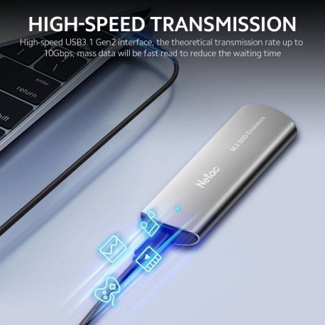 Zunanje ohišje SSD M.2 NVMe 2230-2280 USB A+C v USB-C, aluminij, NETAC WH31