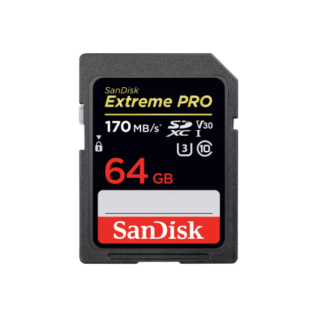 SanDisk Spominska kartica SDXC 64GB C10 UHS-1, SanDisk Extreme PRO 170 MB/s