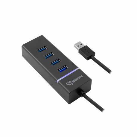 Hub USB 3.0 4xA SBOX H-304 črn
