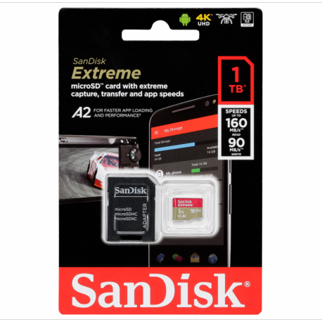 SanDisk Extreme microSDXC 1TB + SD Adapter + Rescue Pro DeluxeA2