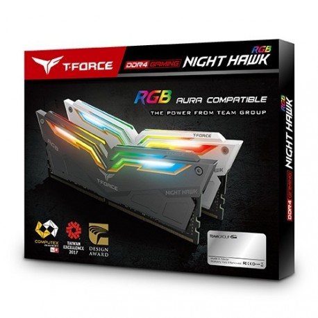 Pomnilnik DDR4 16GB (2x8GB) 3600 Teamgroup Night Hawk RGB, TF14D432G3600HC18JDC0