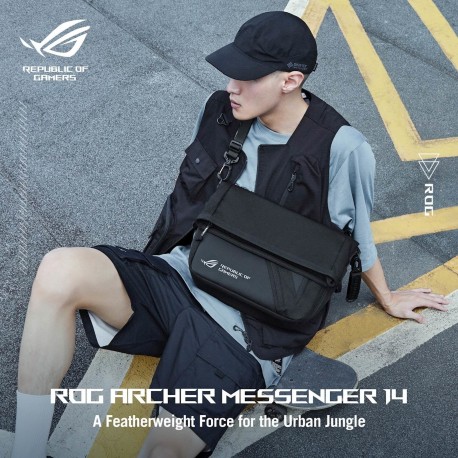 Torba ASUS ROG Archer Messenger 14 (BC2000) črna, za prenosnike do 14, CORDURA