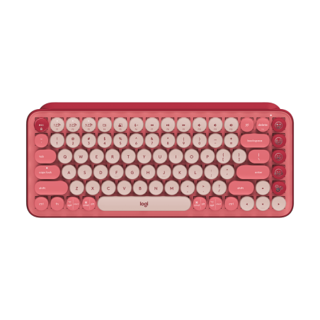 Tipkovnica Logitech POP Keys z EMOJI, mehanska, roza