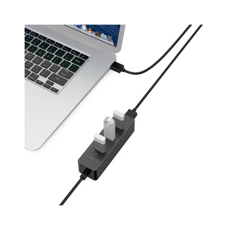 USB hub s 4 vhodi, USB 3.0, črn, ORICO W5PH4