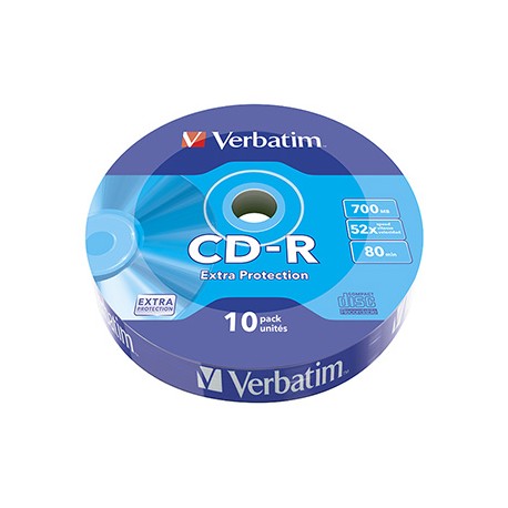 Mediji CD-R 700MB 52x Verbatim wagon wheel  bulk-10 (43725)