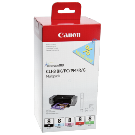 Črnilo CANON Multipack CLI-8 (BK/PC/PM/R/G)