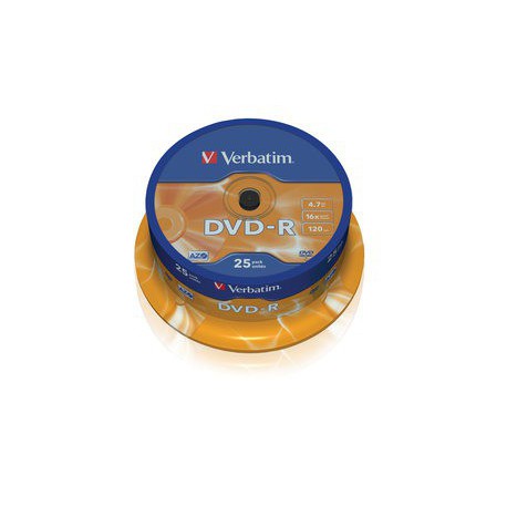 Mediji DVD-R 4,7GB 16x Verbatim Spindle-25 (43522)