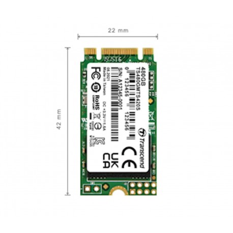 SSD Transcend M.2 2242 480GB 420S, 530/480 MB/s, SATA III