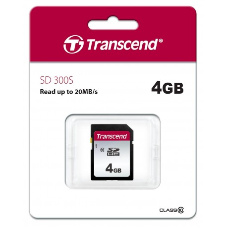 Pomnilniška kartica SDHC TRANSCEND 4GB 300S, C10, UHS-I (U1)