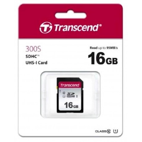 Pomnilniška kartica SDHC TRANSCEND 16GB 300S, C10, UHS-I Speed Class 1 (U1)