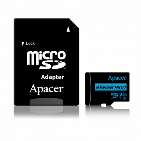 Pomnilniška kartica microSD XC 256GB APACER UHS-I U3 V30 R100 Class 10 8930023