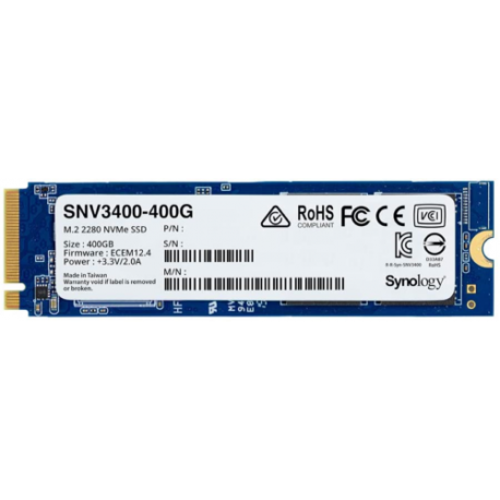 SNV3400-400G - Synology Enterprise M.2 2280 NVMe SSD - 400GB