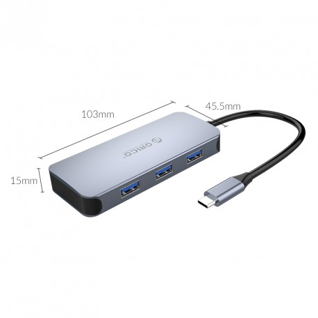 Priključna postaja USB-C, 6 in 1, PD 100W, ORICO MC-U602P
