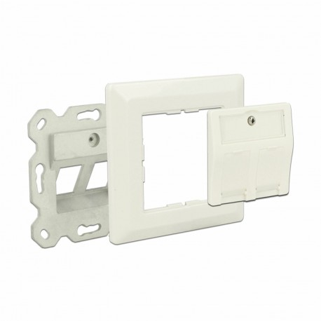 Vtičnica 2xRJ45 kotna 80x80 Delock