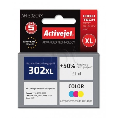 ActiveJet barvno črnilo HP 302XL F6U67AE, AH-302CRX