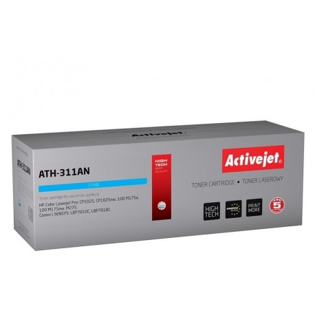 Activejet cyan toner HP CE311A. Canon CRG-729C, ATH-311AN