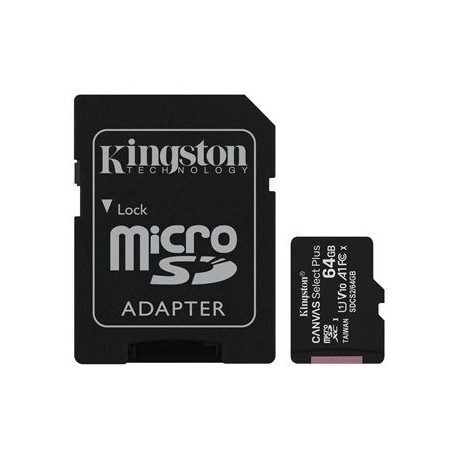 Pomnilniška kartica KINGSTON 64GB microSDXC Canvas Select Plus 100R A1 C10 Two P