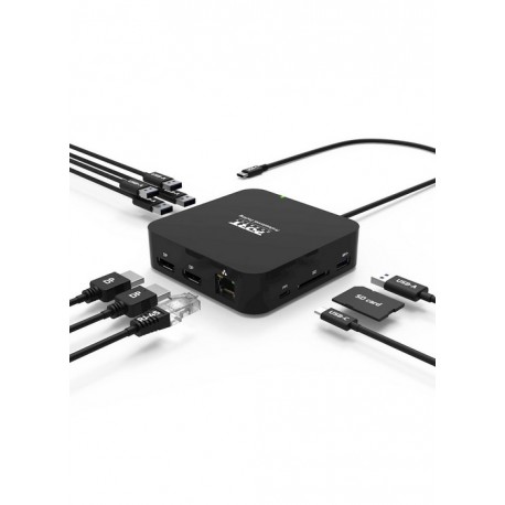 Docking Station PORT Type C, potovalni, 2x4K z napajalnikom