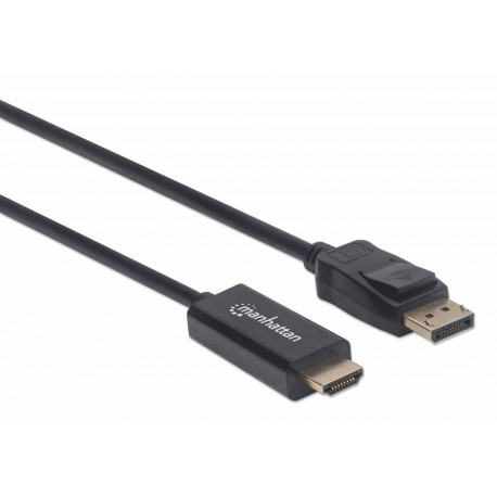 DisplayPort do HDMI kabel 1080p MANHATTAN, DP moški do HDMI moški, 3 m, črna