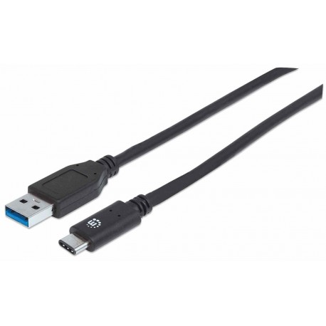 Kabel USB A/USB C SuperSpeed+ MANHATTAN moški/moški, USB 3.1 Gen 2, 0,5m